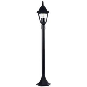 Havit Newark Four Panels Clear Glass Aluminium Outdoor Post Light Black by Havit, a Outdoor Lighting for sale on Style Sourcebook