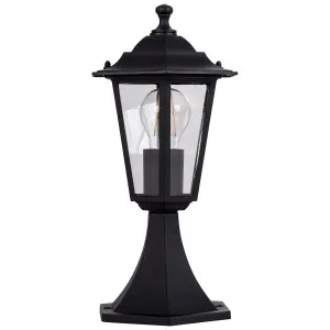 Havit Fibra Modern Hexagonal Clear Glass Aluminium Outdoor Pillar Light Black by Havit, a Outdoor Lighting for sale on Style Sourcebook