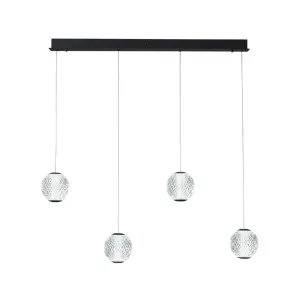 Black Vencha Langdon Warm White LED Optical Acrylic Pendant Bar Light 4 Light by Vencha, a Pendant Lighting for sale on Style Sourcebook