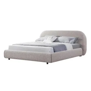 Ex Display - Cedar Queen Bed Frame - Olive Brown Boucle by Interior Secrets - AfterPay Available by Interior Secrets, a Beds & Bed Frames for sale on Style Sourcebook