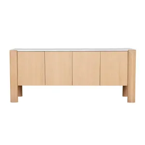 Willa Marble Buffet - White Calacatta Marble - Satin Oak by null, a Sideboards, Buffets & Trolleys for sale on Style Sourcebook