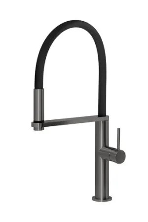 Blix Flexible Hose Sink Mixer Round Brushed Carbon Lead Free In Grey By Phoenix by PHOENIX, a Kitchen Taps & Mixers for sale on Style Sourcebook