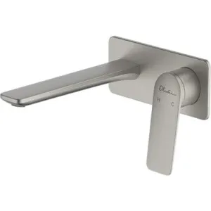 Paris Wall Basin Or Bath Mixer Set 200mm Spout 5Star Lead Free | Made From Zinc/Brass In Brushed Nickel By Oliveri by Oliveri, a Bathroom Taps & Mixers for sale on Style Sourcebook