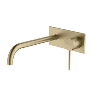 Venice Wall Bath Or Basin Mixer (Curved 200mm Spout And Wall Plate) 5Star Classic Lead Free In Gold By Oliveri by Oliveri, a Bathroom Taps & Mixers for sale on Style Sourcebook