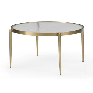 Gatsby 70cm Round Coffee Table Fluted Glass & Gold Metal by null, a Coffee Table for sale on Style Sourcebook