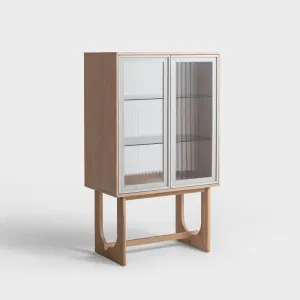Oscar Tall Cabinet Natural Oak and Fluted Glass by null, a Cabinets, Chests for sale on Style Sourcebook