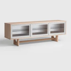 Oscar 1.8m Natural Oak and Fluted Glass Sideboard by null, a Sideboards, Buffets & Trolleys for sale on Style Sourcebook