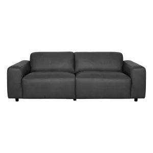 Harry 3 Seater Sofa in Urbane Leather Black by OZ Design, a Sofas for sale on Style Sourcebook