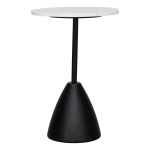 Fabian Side Table Low in White Marble / Black by OZ Design, a Side Table for sale on Style Sourcebook