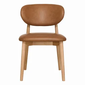 Malfa Dining Chair in Urbane Leather Light Brown / Clear by OZ Design, a Dining Chairs for sale on Style Sourcebook