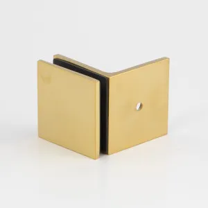 Boston 90 Degree Wall to Glass Bracket Brushed Brass by Estelle, a Bathroom Fixtures for sale on Style Sourcebook