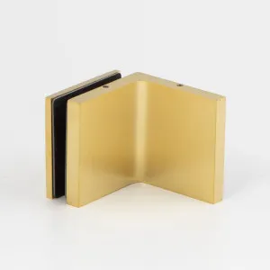 Stealth Wall to Glass Bracket with Cover Plate - Brushed Brass by Estelle, a Bathroom Fixtures for sale on Style Sourcebook