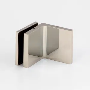 Stealth Wall to Glass Bracket with Cover Plate - Polished Nickel by Estelle, a Bathroom Fixtures for sale on Style Sourcebook