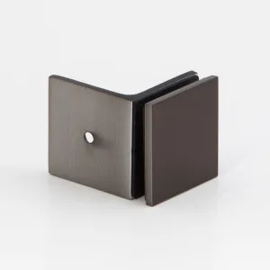 Boston 90 Degree Wall to Glass Bracket Brushed Gun Metal by Estelle, a Bathroom Fixtures for sale on Style Sourcebook