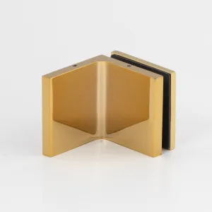 Stealth Wall to Glass Bracket with Cover Plate - Polished Brass by Estelle, a Bathroom Fixtures for sale on Style Sourcebook