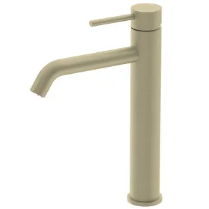 Pinnacles Tall Basin Tap Mixer Soft Gold Brushed by null, a Bathroom Taps & Mixers for sale on Style Sourcebook