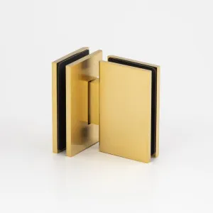 Boston 6-8mm Glass to Glass 180 Degree Shower Hinge - Brushed Brass by Estelle, a Bathroom Fixtures for sale on Style Sourcebook
