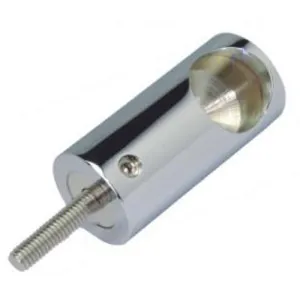 Round DIY Glass to Rail Fitting with Thread Satin Gun Metal by null, a Door Hardware for sale on Style Sourcebook