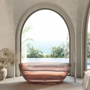 Cassa Design Wow Translucency Resin Stone Bath 1650mm Faint Pink by null, a Bathtubs for sale on Style Sourcebook