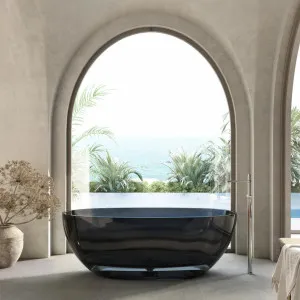 Cassa Design Wow Translucency Resin Stone Bath 1650mm Morion Black by null, a Bathtubs for sale on Style Sourcebook