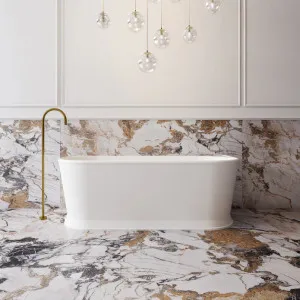 Westminster Back To Wall Freestanding Bath Gloss White by null, a Bathtubs for sale on Style Sourcebook