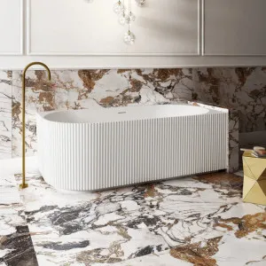 V-Groove Corner Back To Wall Bath Matte White - Right Hand Corner by null, a Bathtubs for sale on Style Sourcebook