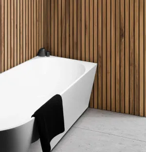 Auris Corner Back to Wall Bathtub - Right Hand Corner- Matte White by null, a Bathtubs for sale on Style Sourcebook