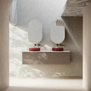 Relievo Wall Hung Vanity - Double Relievo Walnut by null, a Vanity Mirrors for sale on Style Sourcebook