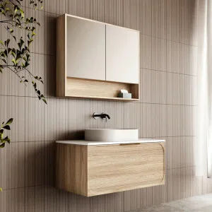 Cicero Wall Hung Vanity - Single Natural Oak by null, a Vanity Mirrors for sale on Style Sourcebook
