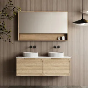Cicero Wall Hung Vanity - Double Natural Oak by null, a Vanity Mirrors for sale on Style Sourcebook