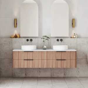 Gravity Curved Wall Double Hung Vanity Walnut by null, a Vanity Mirrors for sale on Style Sourcebook