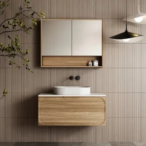 Cicero Wall Hung Vanity - Single - Walnut by null, a Vanity Mirrors for sale on Style Sourcebook