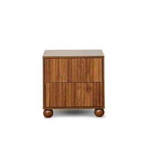 Deven Ball Feet Bedside Table - Walnut - Mocka by Mocka., a Side Table for sale on Style Sourcebook