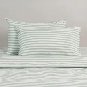Modella Stripe Quilt Cover Set Canningvale - Green, Queen, 100% Cotton by Canningvale, a Sheets for sale on Style Sourcebook