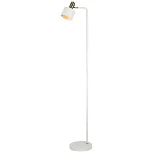 CLA Flotar Minimalist Floor Lamp with Adjustable Cylinder Shade and Brass Accents White by Compact Lamps Australia, a Floor Lamps for sale on Style Sourcebook