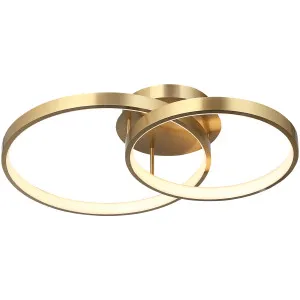 Cougar Zola Gold Modern LED Semi-Flush Mount Ceiling Light 2-Light by Cougar, a LED Lighting for sale on Style Sourcebook