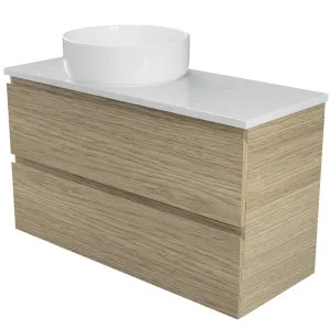 Billie Vanity 900mm Left WG Basin SilkSurface AC Top Wall hung by Timberline, a Vanities for sale on Style Sourcebook