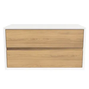Embrace Vanity 900mm Centre Bowl SilkSurface Surround WG AC Top Wall hung by Timberline, a Vanities for sale on Style Sourcebook
