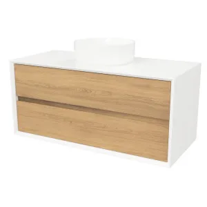 Embrace Vanity 1050mm Centre Bowl SilkSurface Surround WG AC Top Wall hung by Timberline, a Vanities for sale on Style Sourcebook