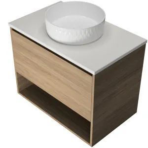 Kansas Vanity 750mm Centre WG Basin SilkSurface AC Top Wall hung by Timberline, a Vanities for sale on Style Sourcebook