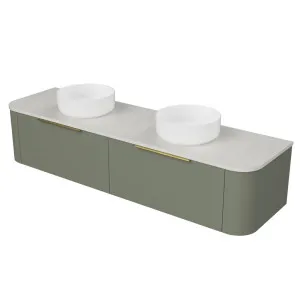 Santos Vanity 1800mm Double WG Basin SilkSurface AC Top Wall hung by Timberline, a Vanities for sale on Style Sourcebook