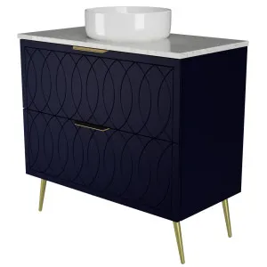 Sutherland House Vanity 900mm Centre WG Basin SilkSurface AC Top On Legs by Timberline, a Vanities for sale on Style Sourcebook