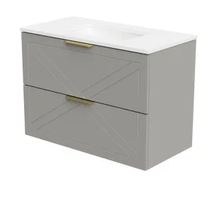 Sutherland House Vanity 900mm Centre WG Basin SilkSurface UC Top Wall Hung by Timberline, a Vanities for sale on Style Sourcebook