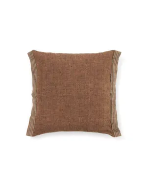 Niven orange 100% melange linen cushion cover with side stripes 45 x 45cm by null, a Cushions, Decorative Pillows for sale on Style Sourcebook