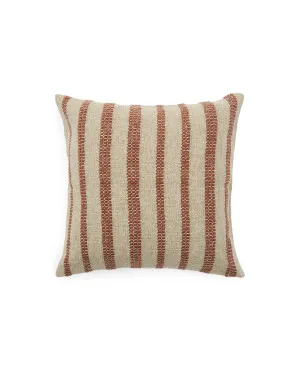 Naila terracotta contrasting stripe cushion cover in acrylic fibres 50 x 50cm by null, a Cushions, Decorative Pillows for sale on Style Sourcebook