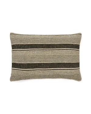 Uciel beige and black jute-embroidered cotton cushion cover 40 x 60 cm by null, a Cushions, Decorative Pillows for sale on Style Sourcebook