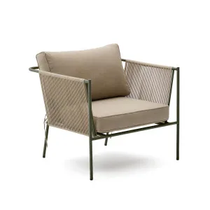 Zivia outdoor armchair in ecru rope cord and green galvanised steel by null, a Outdoor Chairs for sale on Style Sourcebook