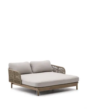 Catalina double sun lounger in beige rope cord and FSC 100% solid acacia wood by null, a Outdoor Chairs for sale on Style Sourcebook