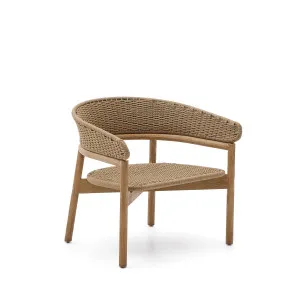 Arinella armchair in FSC 100% solid acacia wood with natural finish and beige rope cord by null, a Outdoor Chairs for sale on Style Sourcebook