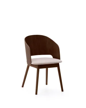 Senoa chair made of ash veneer and solid rubber wood with a wenge finish and beige chenille by null, a Dining Chairs for sale on Style Sourcebook
